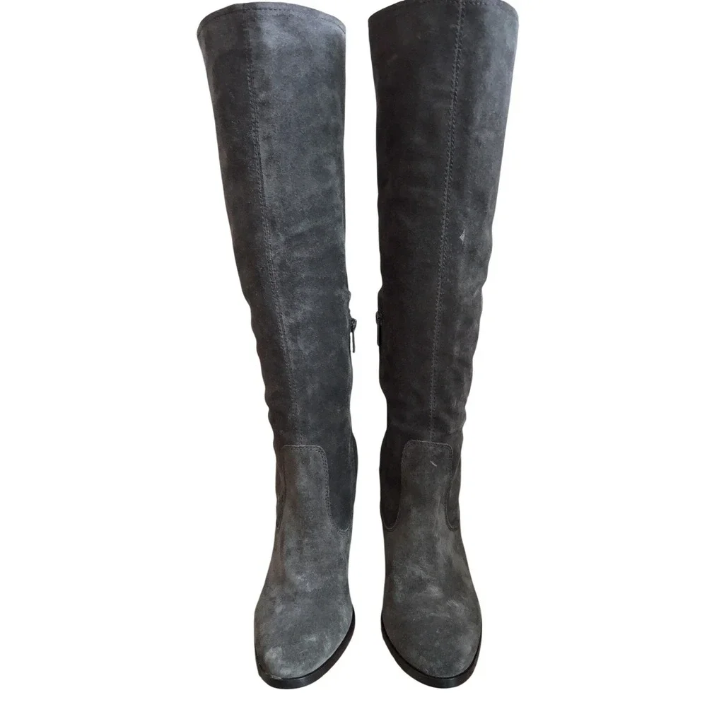 FRYE‎ Claude Tall zip boots shoes smoke grey US 9.5